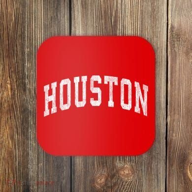 Houston Texas Tx Vintage Athletic Sports Design Coaster