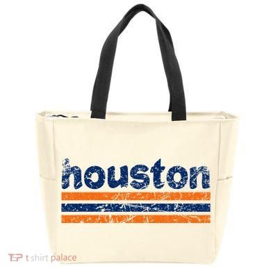 Houston Texas Three Stripe Vintage Weathered Tote Bag