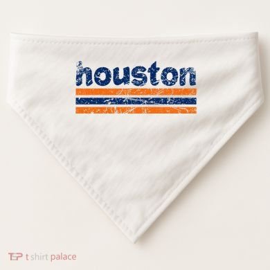 Houston Texas Three Stripe Vintage Weathered USA-Made Doggie Bandana