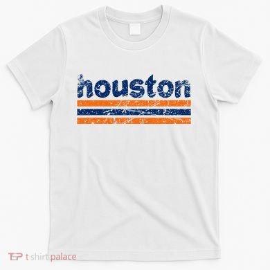 Houston Texas Three Stripe Vintage Weathered T-Shirt