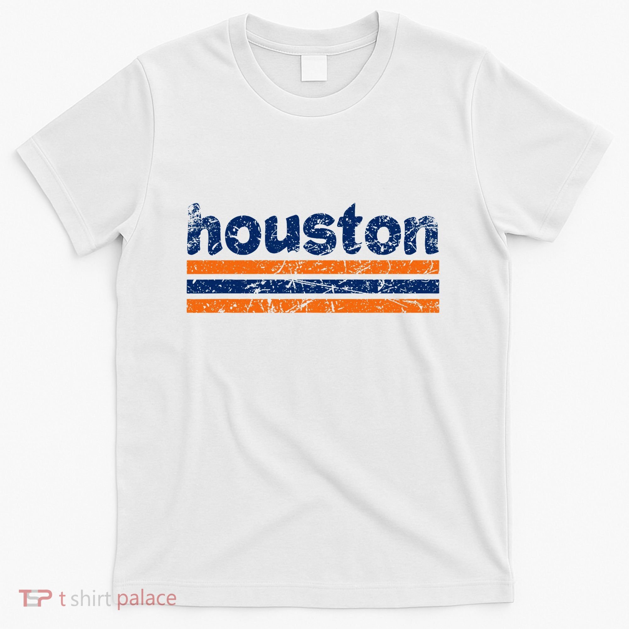 Houston Texas Three Stripe Vintage Weathered T-Shirt