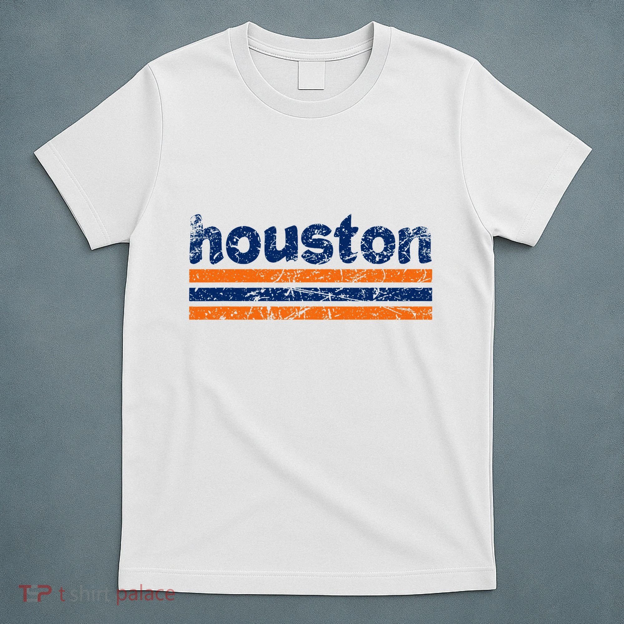 Houston Texas Three Stripe Vintage Weathered T-Shirt