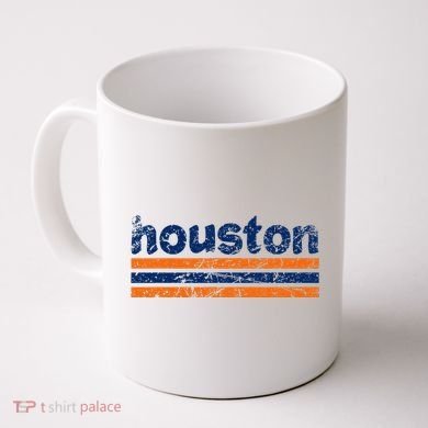Houston Texas Three Stripe Vintage Weathered Coffee Mug