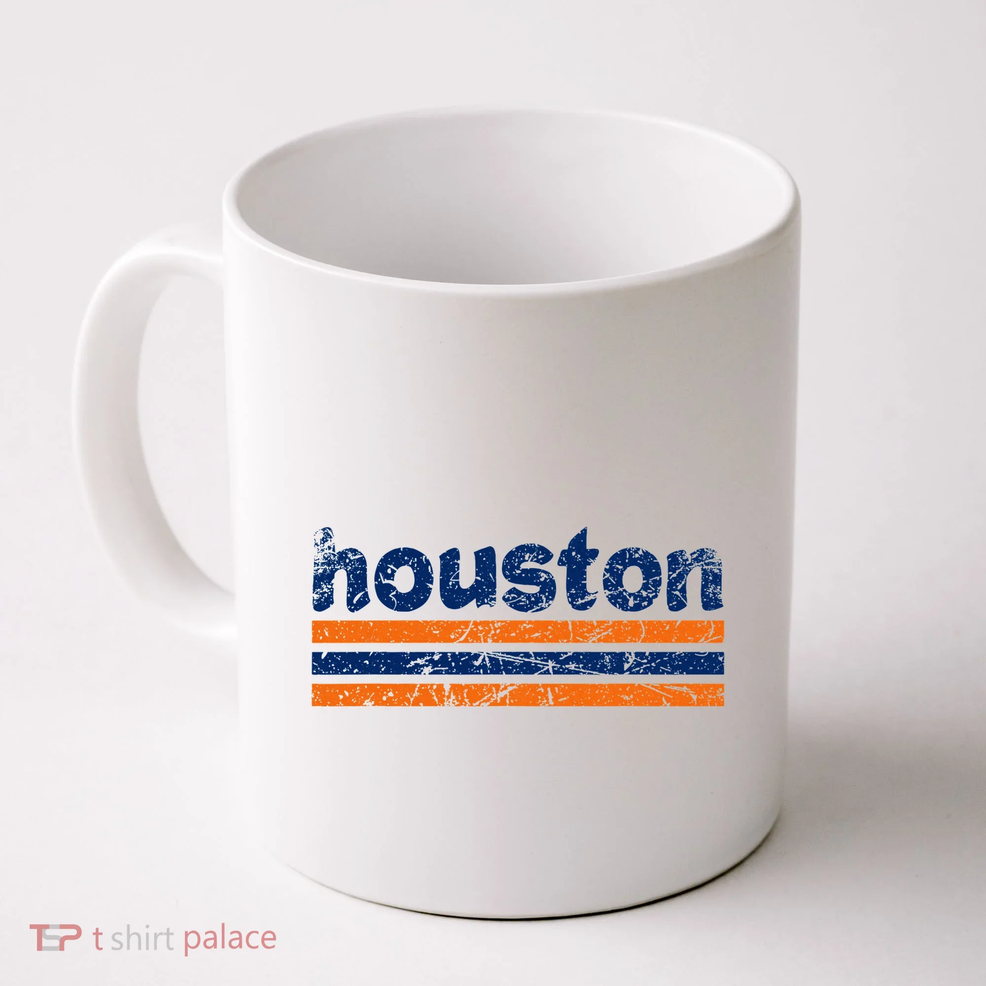 Houston Texas Three Stripe Vintage Weathered Coffee Mug