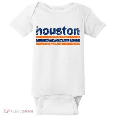 Houston Texas Three Stripe Vintage Weathered Baby Bodysuit