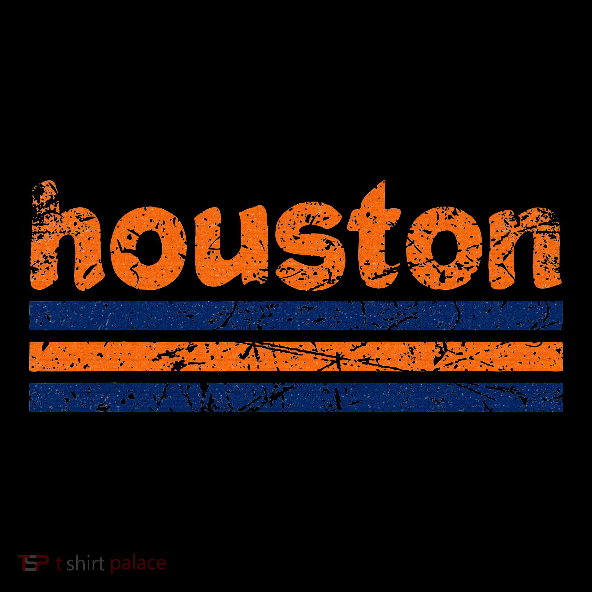 Houston Texas Three Stripe Vintage Weathered T-Shirt