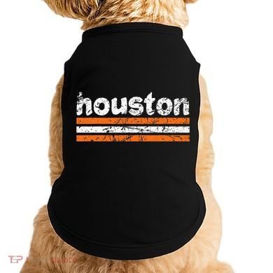 Houston Texas Three Stripe Vintage Weathered Doggie Tank