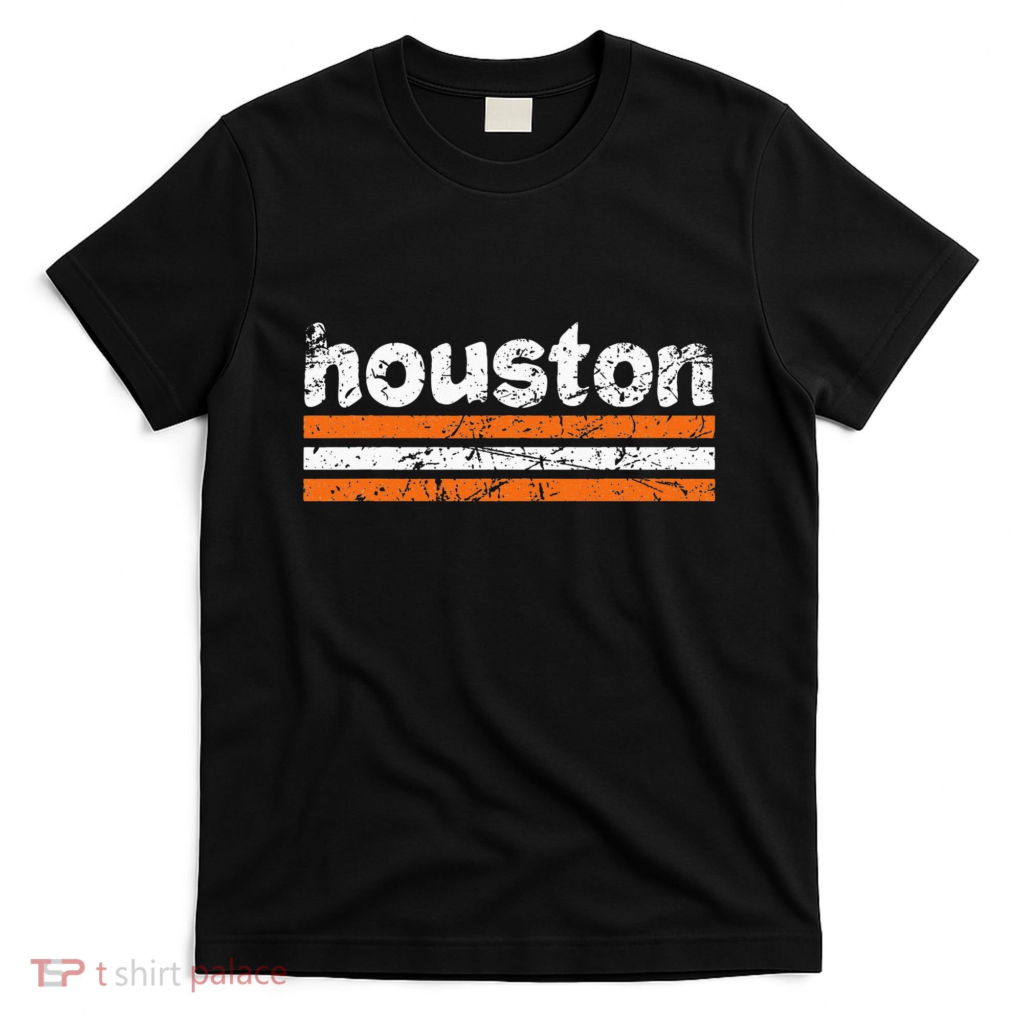 Houston Texas Three Stripe Vintage Weathered T-Shirt