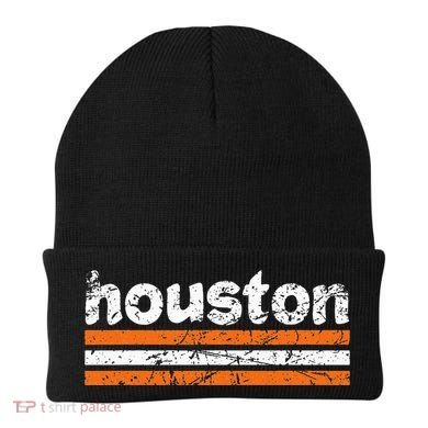 Houston Texas Three Stripe Vintage Weathered Beanie