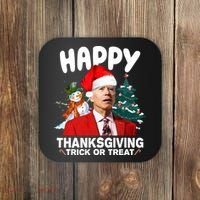 Happy Thanksgiving Trick Or Treat Funny Joe Biden Coaster thumb 0