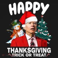 Happy Thanksgiving Trick Or Treat Funny Joe Biden Coaster thumb 2