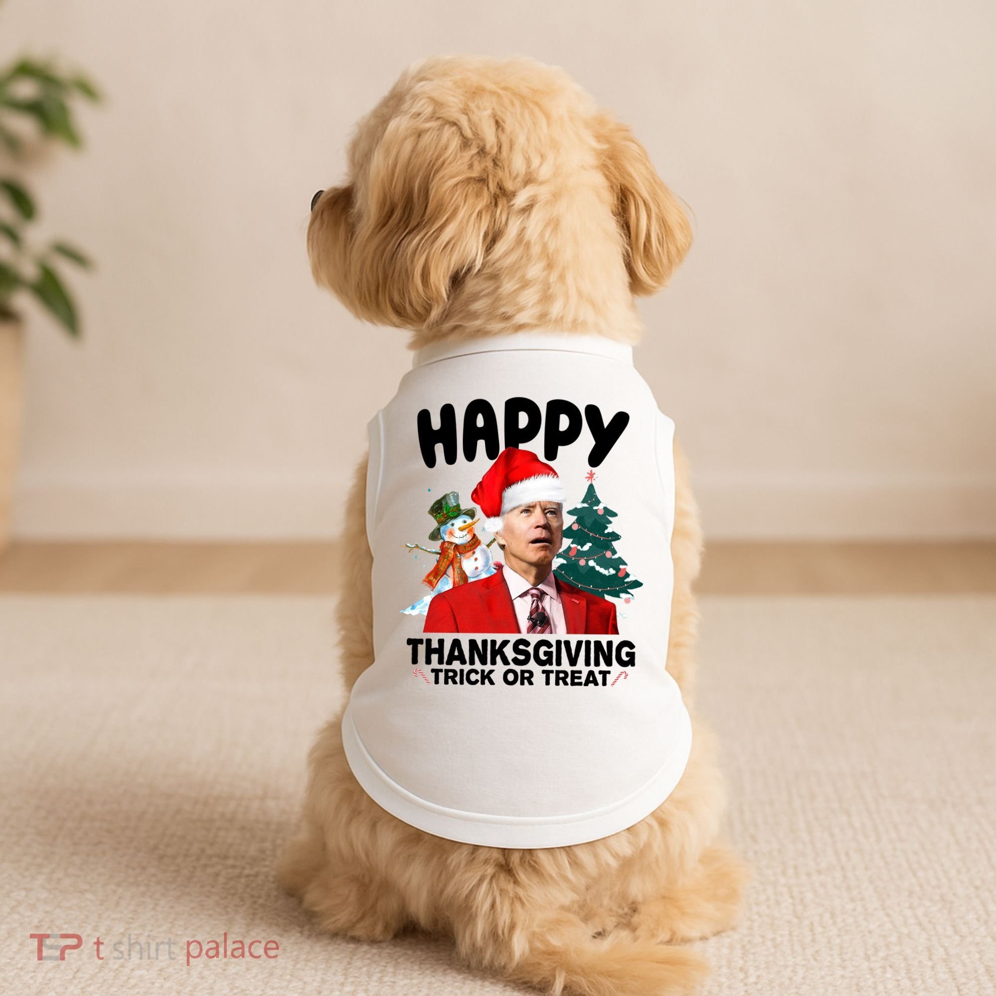 Happy Thanksgiving Trick Or Treat Funny Joe Biden Doggie Tank