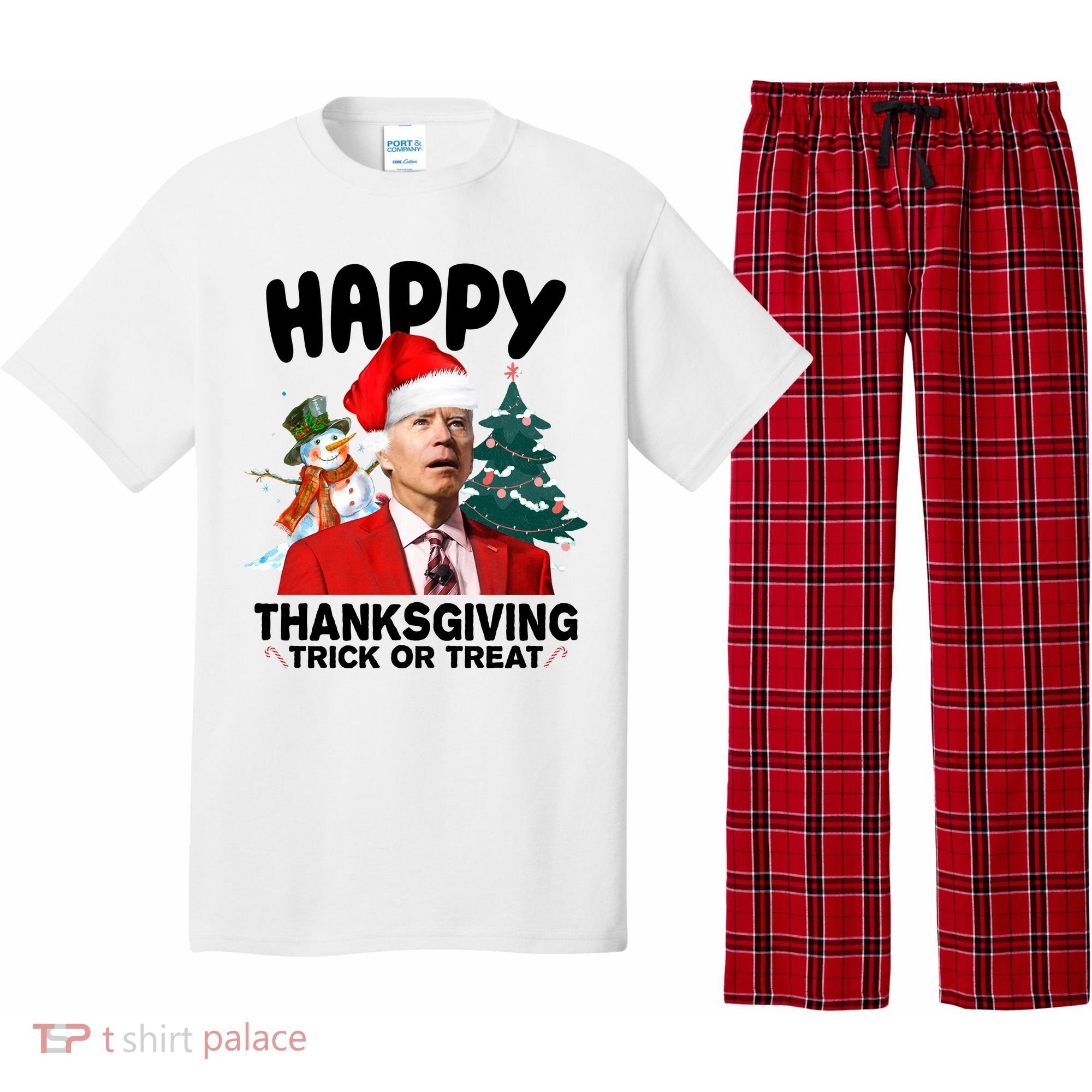Happy Thanksgiving Trick Or Treat Funny Joe Biden Pajama Set