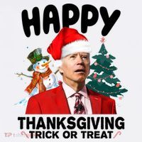 Happy Thanksgiving Trick Or Treat Funny Joe Biden Women's Hoodie thumb 2