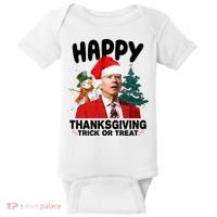 Happy Thanksgiving Trick Or Treat Funny Joe Biden Baby Bodysuit thumb 0