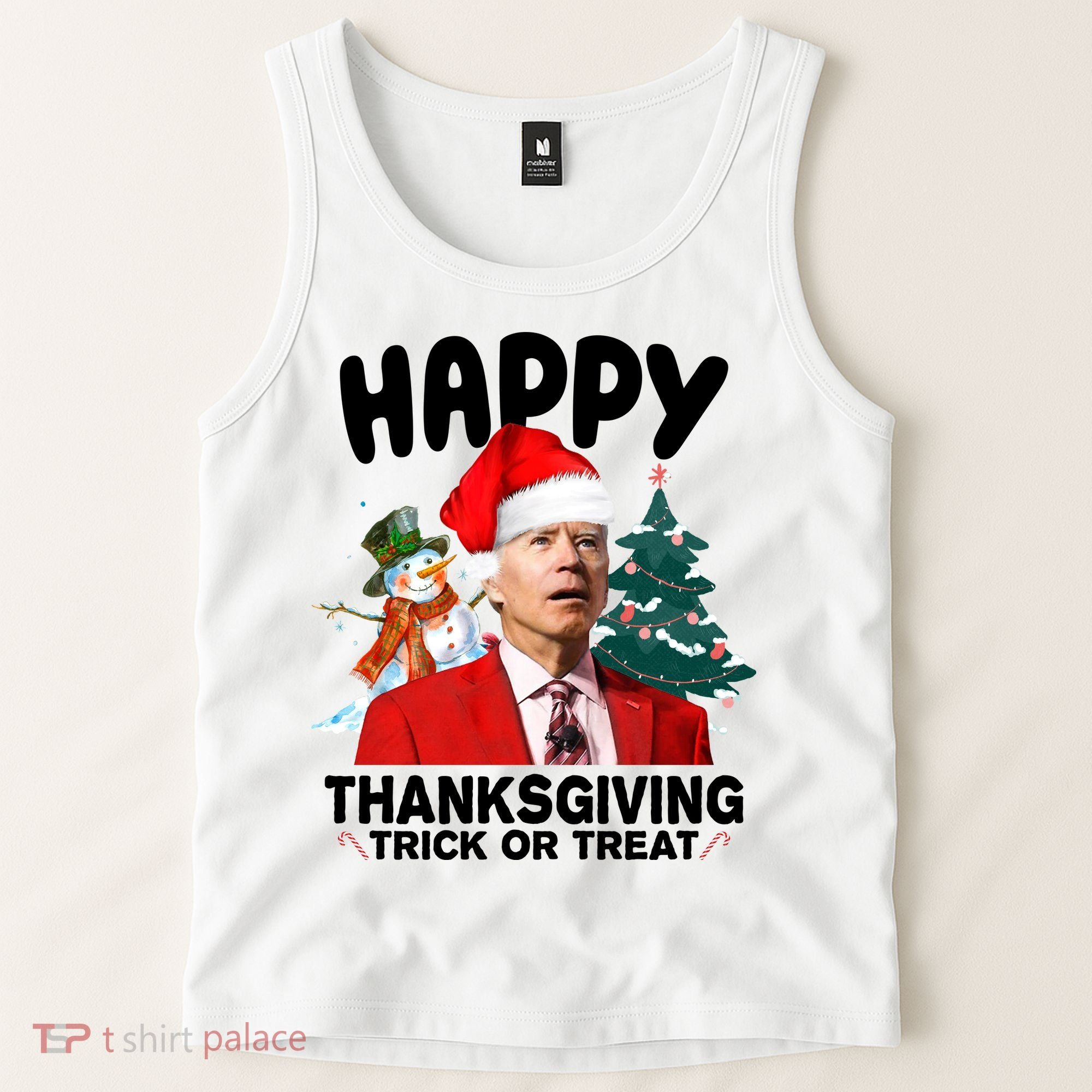 Happy Thanksgiving Trick Or Treat Funny Joe Biden Tank Top