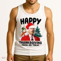 Happy Thanksgiving Trick Or Treat Funny Joe Biden Tank Top thumb 3
