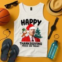 Happy Thanksgiving Trick Or Treat Funny Joe Biden Tank Top thumb 4