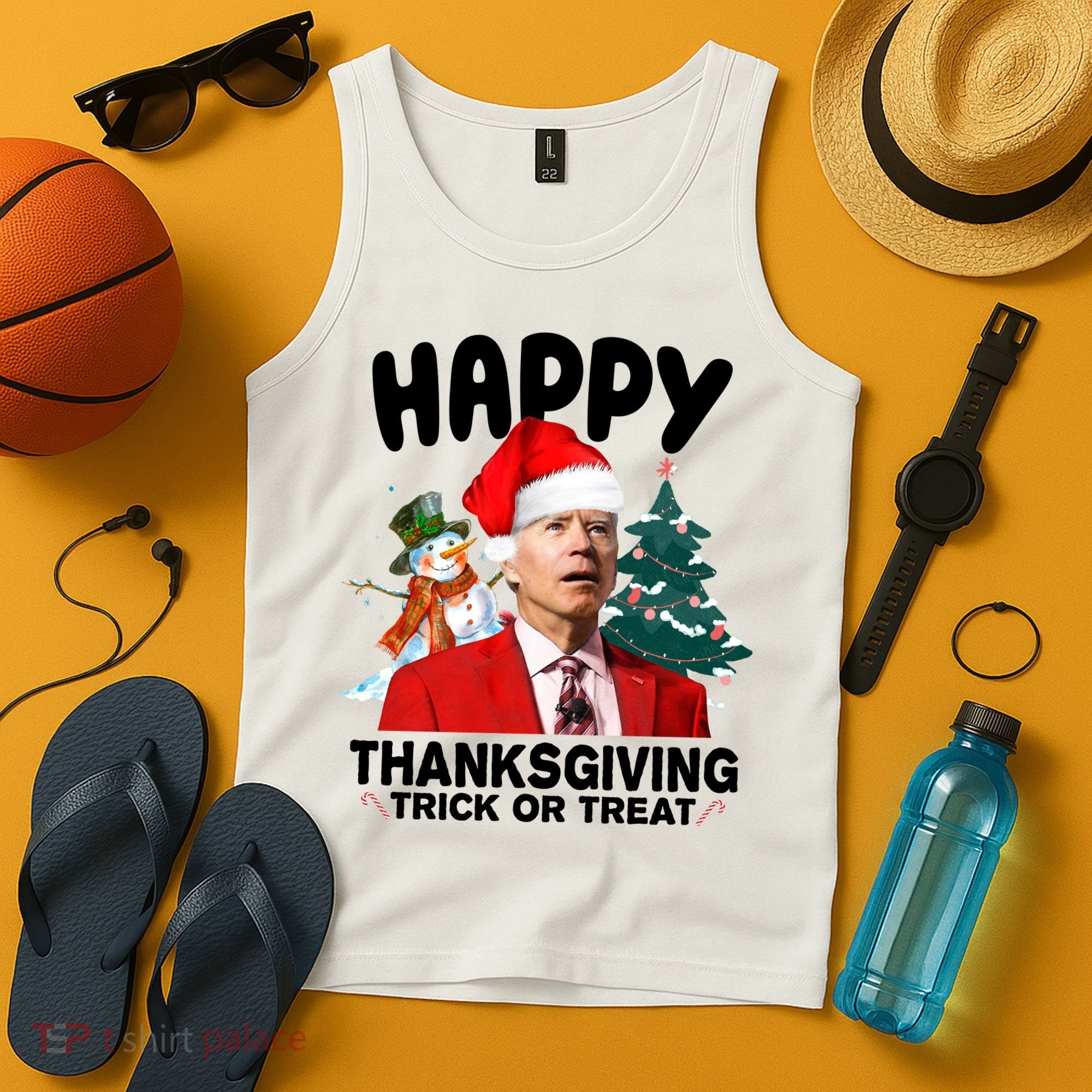 Happy Thanksgiving Trick Or Treat Funny Joe Biden Tank Top
