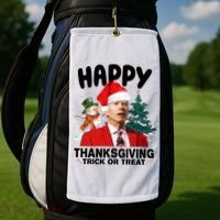 Happy Thanksgiving Trick Or Treat Funny Joe Biden Golf Towel thumb 2