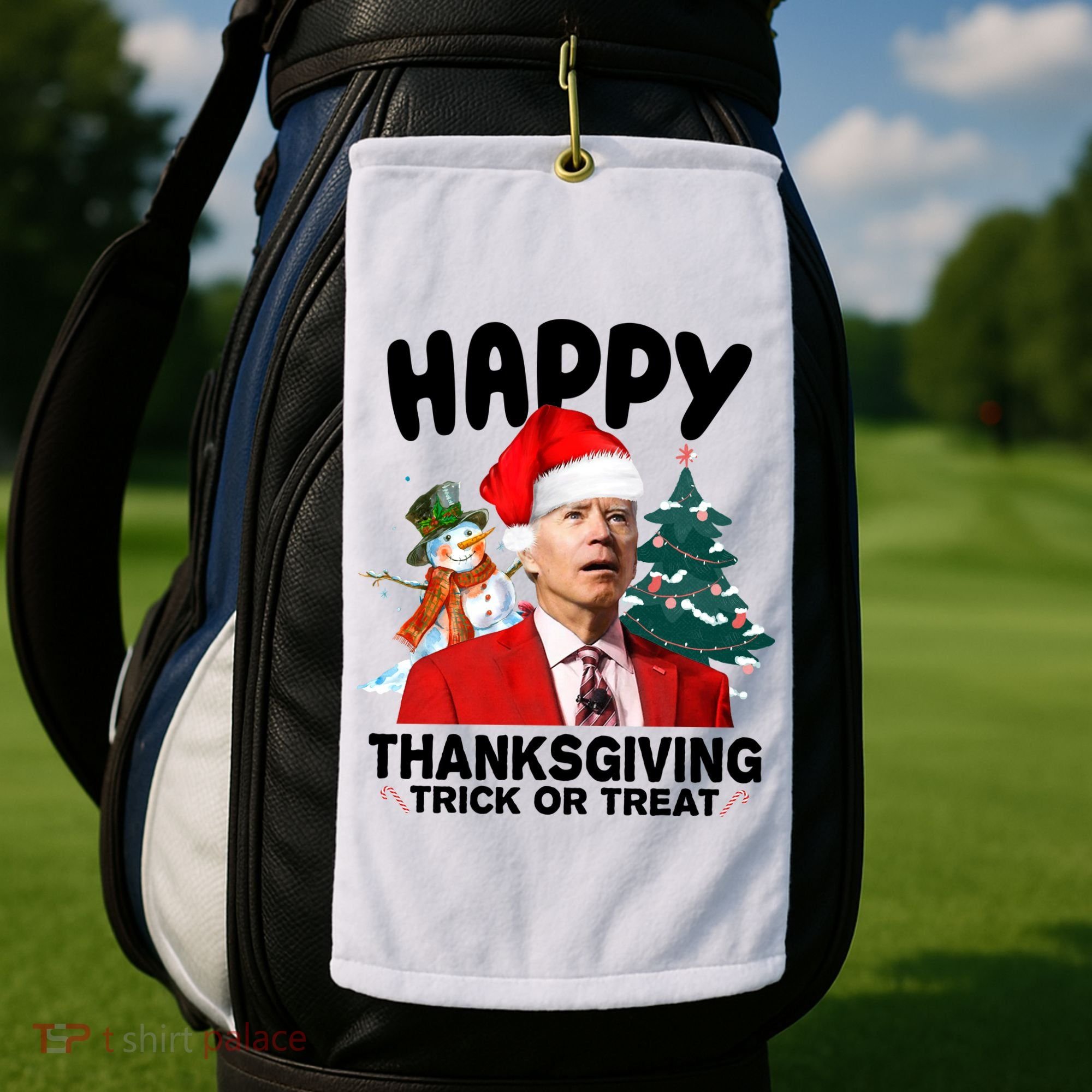 Happy Thanksgiving Trick Or Treat Funny Joe Biden Golf Towel