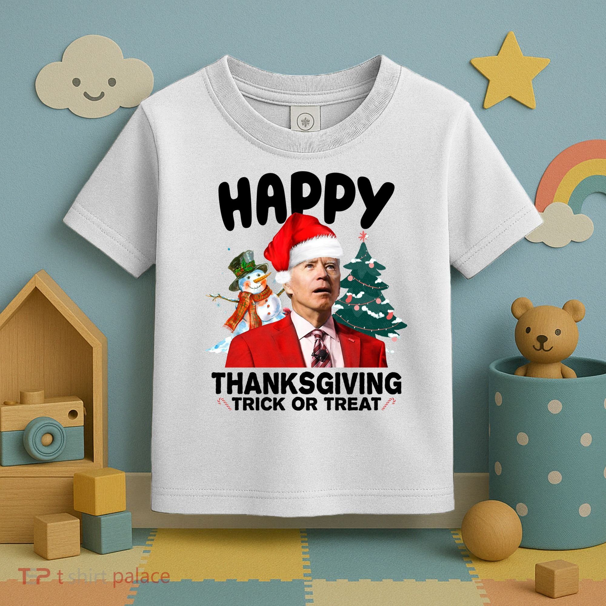 Happy Thanksgiving Trick Or Treat Funny Joe Biden Toddler T-Shirt