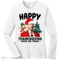 Happy Thanksgiving Trick Or Treat Funny Joe Biden Women's Long Sleeve Shirt thumb 0
