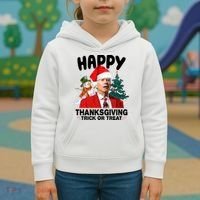 Happy Thanksgiving Trick Or Treat Funny Joe Biden Kids Hoodie thumb 3