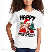 Happy Thanksgiving Trick Or Treat Funny Joe Biden Kids T-Shirt thumb 2
