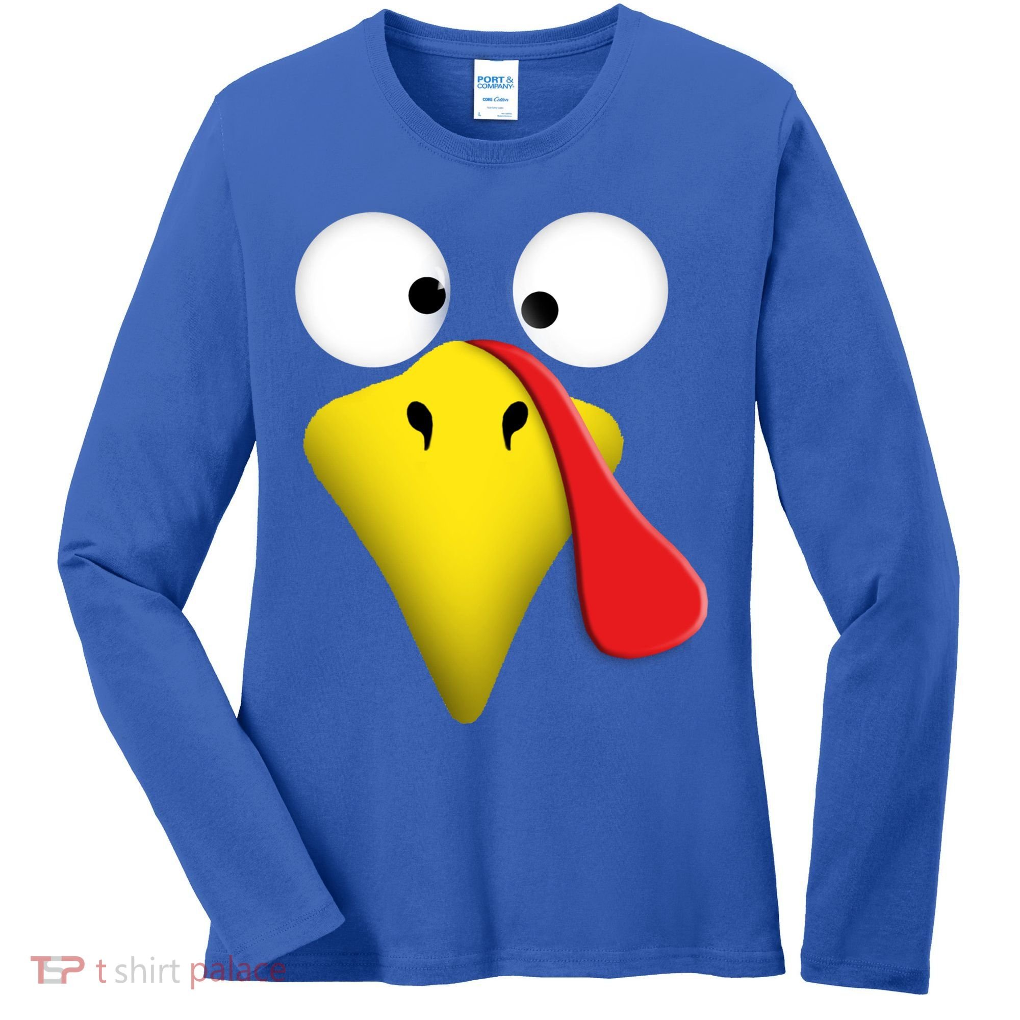 Happy Thanksgiving Turkey Outfit Funny Gift Women's Long Sleeve Shirt