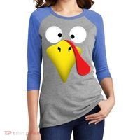 Happy Thanksgiving Turkey Outfit Funny Gift Women's Tri-Blend 3/4-Sleeve Raglan Shirt thumb 2