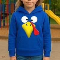 Happy Thanksgiving Turkey Outfit Funny Gift Kids Hoodie thumb 3