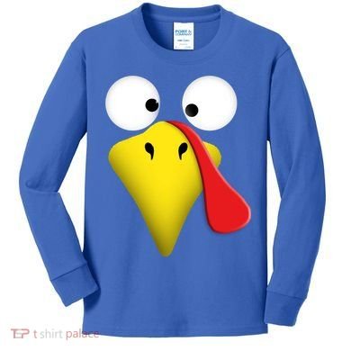 Happy Thanksgiving Turkey Outfit Funny Gift Kids Long Sleeve Shirt