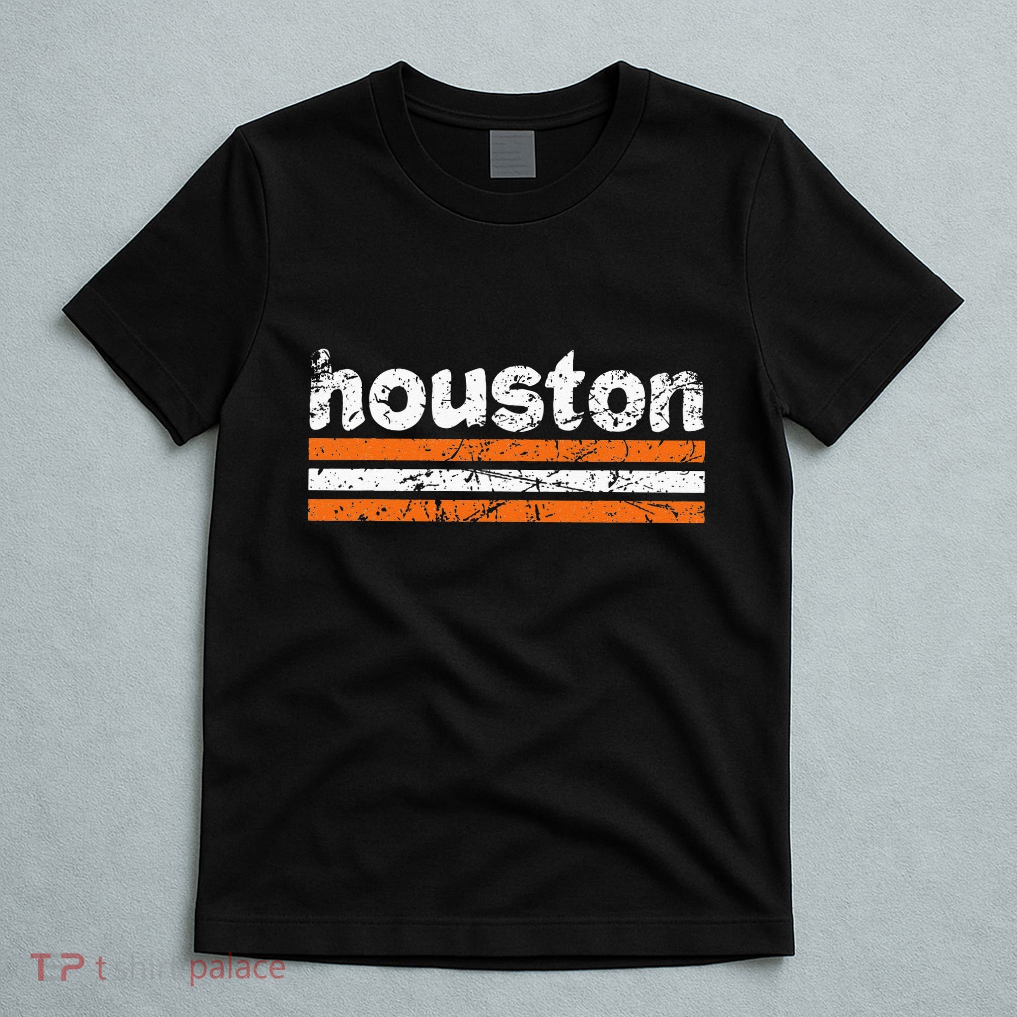 Houston Texas Three Stripe Vintage Weathered  T-Shirt