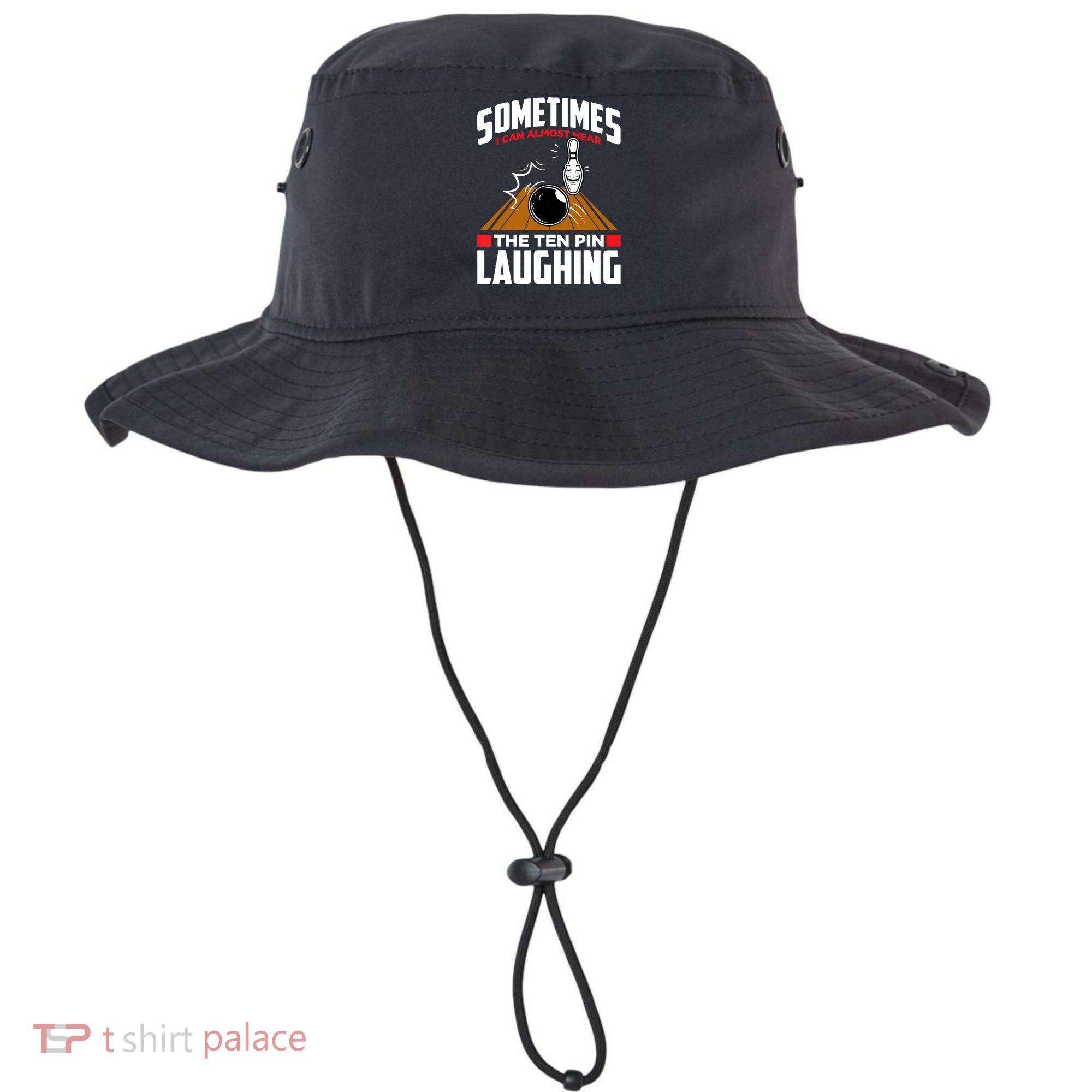 Hear The Ten Pin Laughing Funny Bowler & Bowling TShirt Bucket Hat
