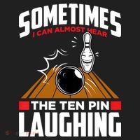 Hear The Ten Pin Laughing Funny Bowler & Bowling TShirt Golf Towel thumb 3