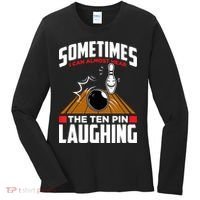 Hear The Ten Pin Laughing Funny Bowler & Bowling TShirt Women's Long Sleeve Shirt thumb 0