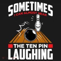 Hear The Ten Pin Laughing Funny Bowler & Bowling TShirt Kids Long Sleeve Shirt thumb 2