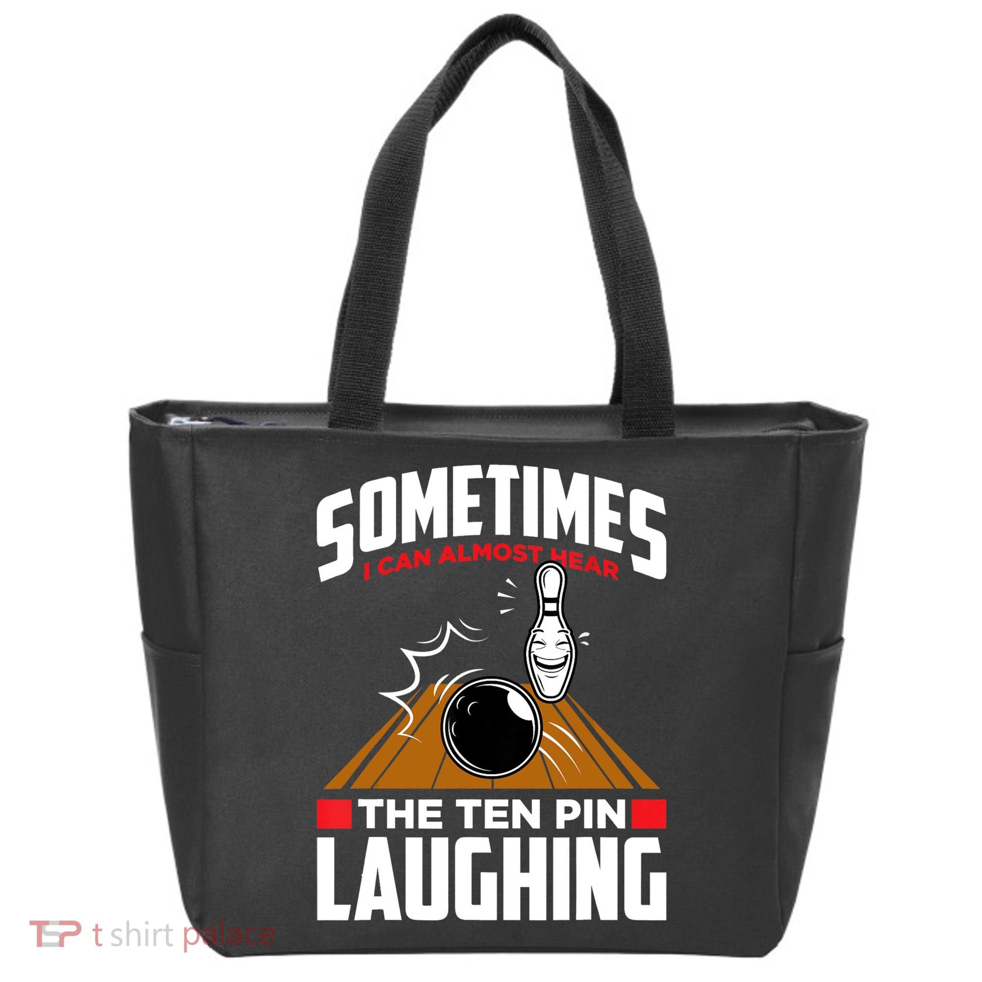 Hear The Ten Pin Laughing Funny Bowler & Bowling TShirt Tote Bag