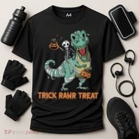 Halloween Trex Tgiftrex Trick Rawr Treat Funny Dinosaur Mummy Gift Cooling Performance Crew T-Shirt thumb 3