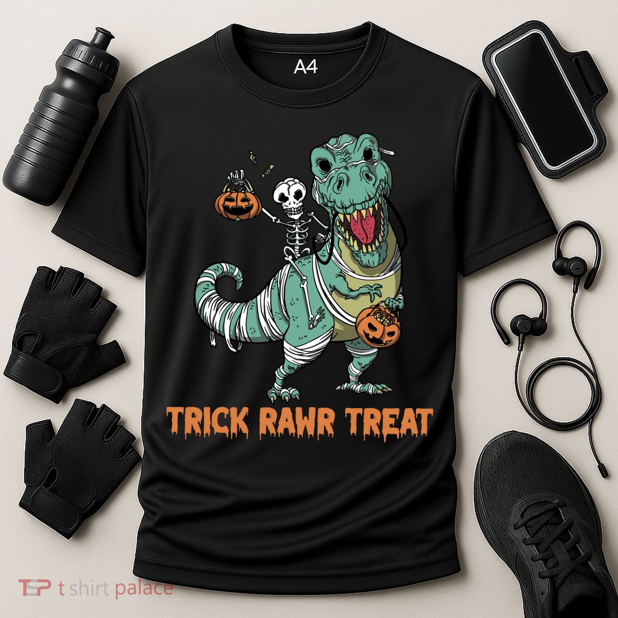 Halloween Trex Tgiftrex Trick Rawr Treat Funny Dinosaur Mummy Gift Cooling Performance Crew T-Shirt