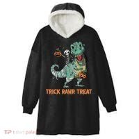Halloween Trex Tgiftrex Trick Rawr Treat Funny Dinosaur Mummy Gift Hooded Wearable Blanket thumb 0