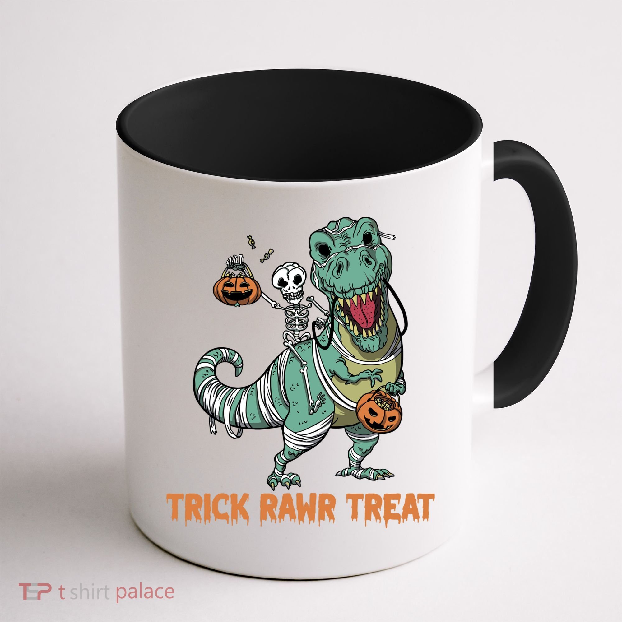 Halloween Trex Tgiftrex Trick Rawr Treat Funny Dinosaur Mummy Gift Coffee Mug