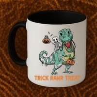 Halloween Trex Tgiftrex Trick Rawr Treat Funny Dinosaur Mummy Gift Coffee Mug thumb 2