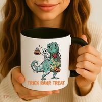 Halloween Trex Tgiftrex Trick Rawr Treat Funny Dinosaur Mummy Gift Coffee Mug thumb 3
