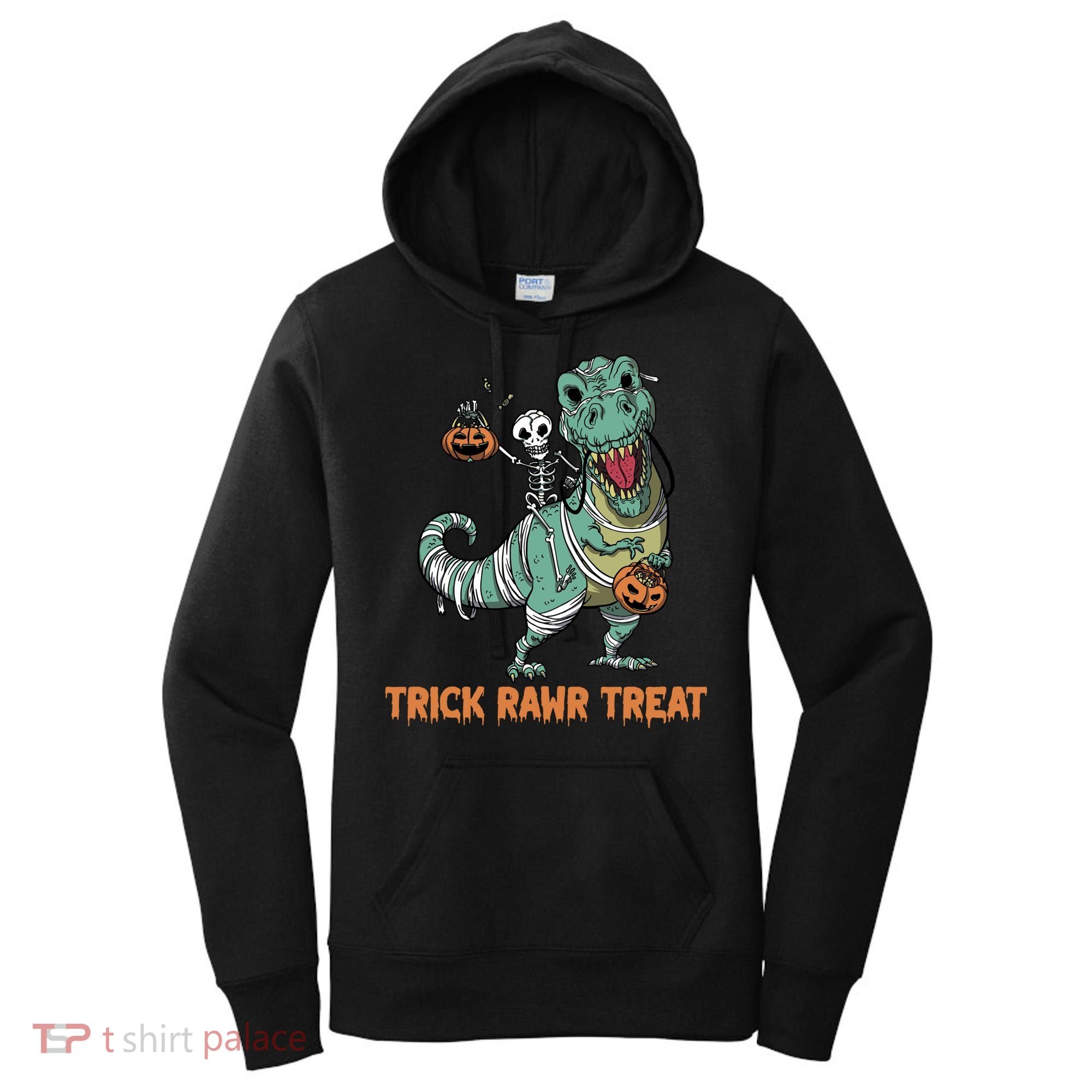 Halloween Trex Tgiftrex Trick Rawr Treat Funny Dinosaur Mummy Gift Women's Hoodie