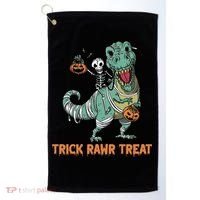 Halloween Trex Tgiftrex Trick Rawr Treat Funny Dinosaur Mummy Gift Golf Towel thumb 0