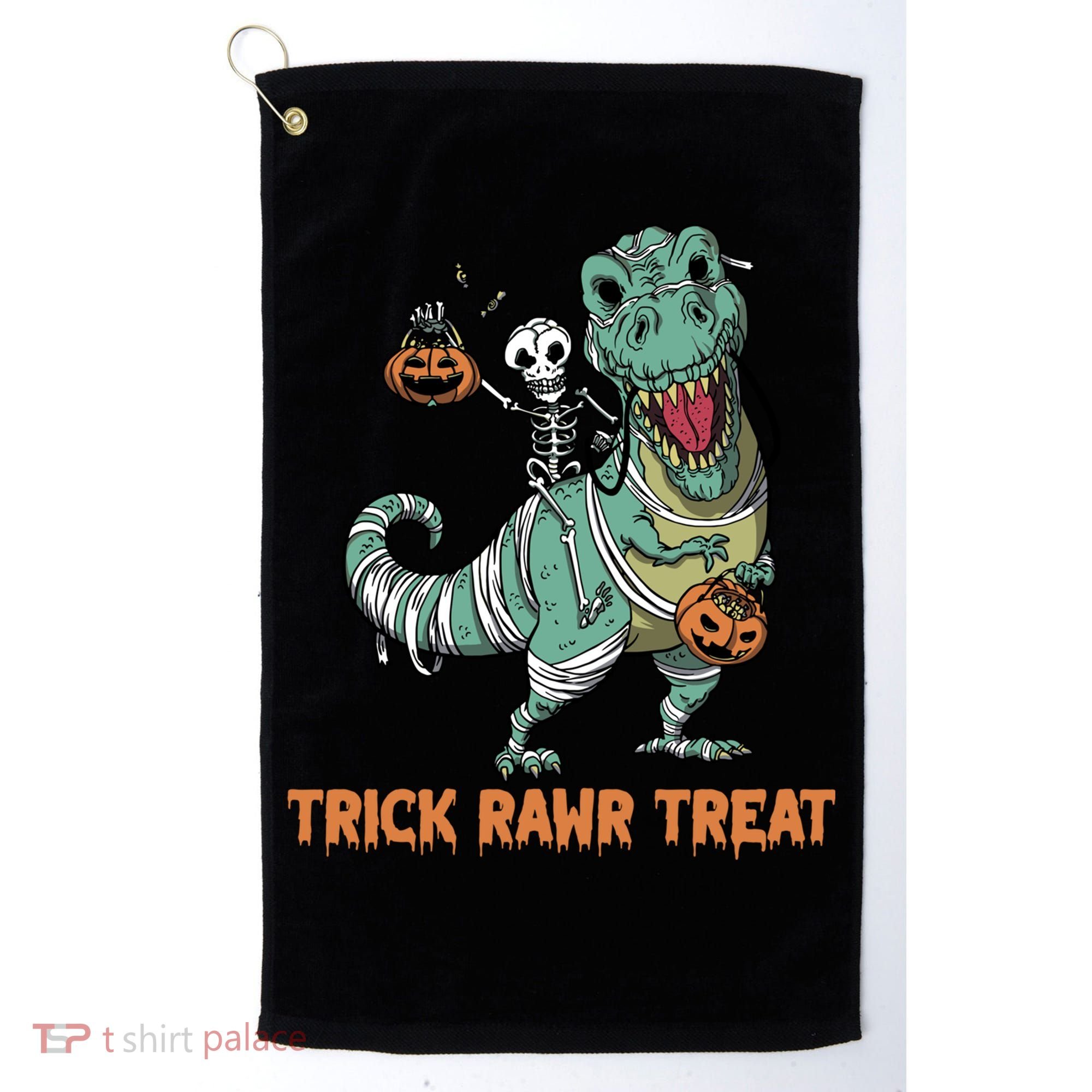 Halloween Trex Tgiftrex Trick Rawr Treat Funny Dinosaur Mummy Gift Golf Towel
