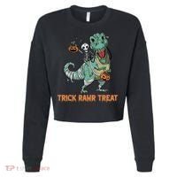 Halloween Trex Tgiftrex Trick Rawr Treat Funny Dinosaur Mummy Gift Cropped Pullover Crew thumb 0