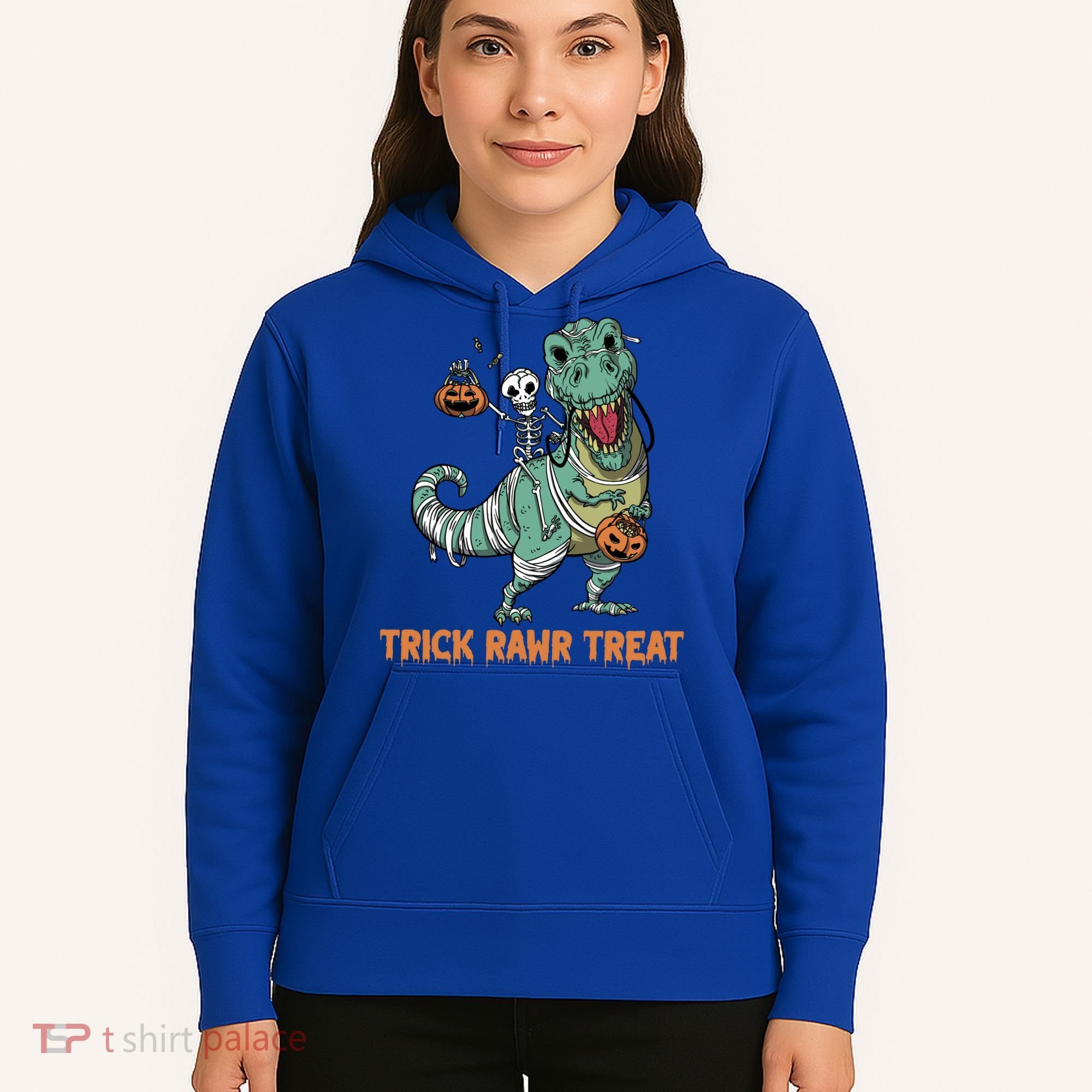 Halloween Trex Tgiftrex Trick Rawr Treat Funny Dinosaur Mummy Gift Hoodie